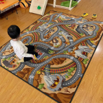 Kompleksne v&otilde;idus&otilde;idurada Laste vaip Mitme ringiga auto m&auml;ngumatt Laste m&auml;ngutuba Hariv liiklusteema vaip Moodne kodu sisustus 80cm x 120cm