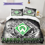 SV Werder Bremen Muster Voodipesukomplekt Tekikate Padjap&uuml;&uuml;r Kodukaunistus Kingitus (1 * tekikott + 2 * padjap&uuml;&uuml;ri, ilma s&uuml;damikuta) 135x200cm white
