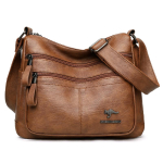 K&auml;nguru pehme nahast crossbody kotid naistele Vintage mitmetaskulised &otilde;lakotid Disaineri naiste vabaaja messenger k&auml;ekotid pruun