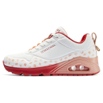 Skechers Tres-Air Uno S&uuml;nteetiline nahk &Uuml;mar nina Paelkinnitusega P&otilde;rutust neelavad Vastupidavad Toetavad Madalad Vabaajajalatsid Naiste tossud Valge Punane 177920-WRD 35