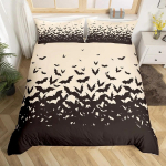 &Otilde;nnelik Halloween Voodipesu Komplekt 3D Nahkhiire Tr&uuml;kiga 2-3 Osaline Komplekt (Ilma s&uuml;damikuta) Sobib Magamistoa Tekikoti Komplekti Halloweeni Kaunistuseks Kingitus EU Twin(135x200cm)
