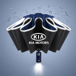 T&auml;isautomaatne auto vihmavari LED-taskulambi ja helkurribaga KIA KN K3 K5 Sportage Rio Sorento Picanto Ceed Tarvikutele black