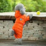 Koerajope Veekindel Jope Puuvillane Lemmiklooma Koerakasukas Luksuslik Neljajalgne Koerariietus Chihuahua Prantsuse Buldog Bichon Kutsikas Suusariided (Orange,14XL)