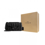 COACH Tabby Lambanahast Crossbody kott, &Otilde;lakott Keskmine Naiste Must Gift Box Set (Basic Set + Yellow Gift Box) must