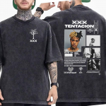 90ndate Vintage XXXTentacion Album 2026 Pesitud T-s&auml;rk Rap Meeste Hip Hop Gooti L&uuml;hikeste Varrukatega T-s&auml;rk Mees Punk F&auml;nnide R&otilde;ivad T-s&auml;rgid S