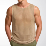 Meeste varrukateta T-s&auml;rgid Kootud Avatud Heegeldatud T-s&auml;rgid Lihaseline Suvine Puhkus Rannas&auml;rgid Vabaaja Atleetlik Lihaseline Pullover Vest Top Mehele M