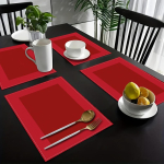 Elegantne Punane Laudlina, Kuumakindel, Masinpestav, Igap&auml;evane Lauakatmine, P&uuml;hade Banketid, Peod, Kodu Kaunistamine 4PCS red