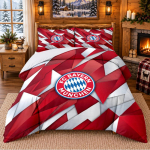 Tr&uuml;kitud 3-osaline voodipesukomplekt Bayern M&uuml;ncheni mustriga Voodilina Padjap&uuml;&uuml;r Magamistoa kaunistuseks 140cmx200cm