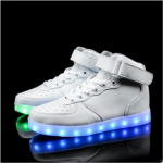 Kummitusk&otilde;nnijalatsid USB laadimine LED-tuled jalatsid meeste ja naiste luminofoorlamp helendav helendav 45 valge