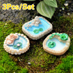 3 tk / komplekt Vaigu sammal mikromaastiku kaunistused Lotose basseini mitmes suuruses Fairy Garden Decor