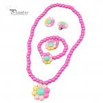 Lilled Kunstp&auml;rlid Lapsed T&uuml;drukud K&otilde;rvar&otilde;ngad K&auml;ev&otilde;ru Kaelakee S&otilde;rmus Ehete Komplekt roosa