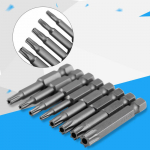 8 tk 1/4\\\ kuuskantvarre T8-T40 50mm pikk terasest magnetiline turvat&auml;ht kruvikeeraja otsikute komplekt