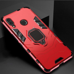 KEYSION telefoni&uuml;mbris Xiaomi Redmi Note 7 6 Pro p&otilde;rutuskindla armori tagakaas koos magnetilise autor&otilde;ngaga for Redmi Note 6 Pro punane