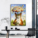 DIY lindude kassiloomade maalimine kivist teemanttikandid k&auml;sit&ouml;&ouml; ristpistes 20X30
