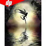 Halloween Black Fairy Diamond Mosaic Home Teemantmaal Ristpistes Teemanttikandid 20X30