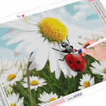 Teemanttikandid Lilled Teemantmaalid DaisyDiamond Mosaic t&auml;isekraaniga kivipilt 20X30CM