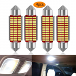 4tk C5W LED auto sisevalgusti Canbus Festoon 31mm 36mm 39mm 42mm LED pirnid 6000K valge kupliga lugemisvalgusti automaatlamp 12V 31mm