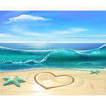 Teemant Love The Beach 5D Teemantmaal Teemanttikandid Ristpistes Rhinestone pilt 20X30CM