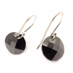 Les Tr&eacute;sors De Lily [C4779] - Boucles Argent 'Linda' Noir must