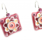 Les Tr&eacute;sors De Lily [D9632] - Dormeuses Cr&eacute;ateur 'Bouquet Fleury' Rose Heleroosa