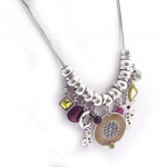 NOA [G5958] - Collier Cr&eacute;ateur 'Emilie' vert violet roheline