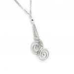Les Tr&eacute;sors De Lily [G9057] - Collier Argent 'Chor&eacute;graphie' argent&eacute; (rhodi&eacute;) - 40x15 mm h&otilde;be