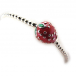 Les Tr&eacute;sors De Lily [J8547] - Bracelet cr&eacute;ateur 'Fraise' rouge argent&eacute; punane