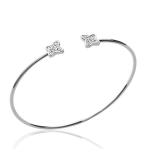 Les Tr&eacute;sors De Lily [M3739] - H&otilde;bedane k&auml;ev&otilde;ru 'Butterflies' h&otilde;bevalge (roodiumiga kaetud) - 56 mm - 6x6 mm h&otilde;be