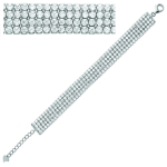 Les Tr&eacute;sors De Lily [Q4709] - Bracelet Argent 'Sissi' blanc argent&eacute; (rhodi&eacute;) - 11 mm (4 rangs) valge