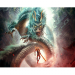 Teemantmaaling Monkey King Hero Fight Dragon Full Drill Ristpistes Teemanttikandid 20X30CM
