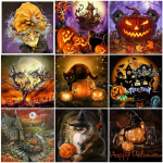 5D teemantmaal Halloween t&auml;isruudukujuline teemanttikandid multifilm Uus saabumine kividest n&auml;put&ouml;&ouml; k&auml;sitsi valmistatud kingitus Full Round 30x30CM punane
