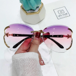 Cat's Eye P&auml;ikeseprillid Moesuund Disain Suure raamiga p&auml;ikeseprillid Naistele P&auml;ikeseprillid Metallist raamita p&auml;ikeseprillid Gradientl&auml;&auml;tsed roosa