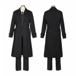 Anime Bungo Hulkuvad koerad Dazai Osamu Cosplay kost&uuml;&uuml;m Must Trench Outfit Jope Anime Meeste T&auml;iskasvanute Halloweeni J&otilde;ulu&uuml;likonnad Mantel S&Full Sets