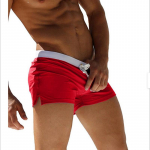 Meeste ujumisriided Ujumisp&uuml;ksid Spordir&otilde;ivad Seksikad l&uuml;hikesed rannap&uuml;ksid, mood XL punane