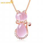 SACE GEMS naiste kaelakee ripats vasesulamist naturaalne hibiskikristall, kassnaise ripats, rangluu kett, moekingitus Pendant+Necklace