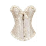 Korsett Rinnakorsett Naiste suures suuruses satiinist rinnakorsett, tikitud G-stringiga topsid Korsett XXL beež