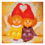 3D-teemanttikandid maalid ristpistega &uuml;mmargused kivist maalid inglihaldjad Full Round 20x20CM