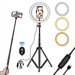 20 cm t&auml;itevalgusti r&otilde;ngasvalgusti lisavalgus LED-valgus Kokkupandav t&auml;itevalgusti otsepildistamiseks 26cm must