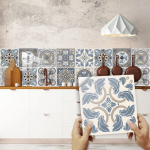 10 tk Portugali stiilis plaadid seinakleebis K&ouml;&ouml;k Backsplash &Otilde;likindel vannitoa kraanikauss Kodukaunistused Peel Stick seinakleebised 10cmX10cmX10pcs