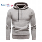 Cozy Up uus kampsun meeste kapuutsiga &uuml;hev&auml;rviline fliis, soe kootud pullover M tumehall v&auml;rv