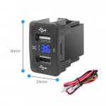 Kahe USB 4.2A auto USB laadija pistikupesa adapter LED-voltmeetriga 60 cm kaabliga uue Honda auto paadi jaoks 12V 24V