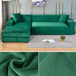 Sametine diivani kate Elastne paks L-kujuline nurgadiivani kate elutuppa 1/2/3/4 istekohaga veniv kate diivandiivani tugitoolile 2 Seater 140-185cm roheline