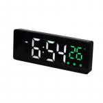Digitaalne &auml;ratuskell h&auml;&auml;ljuhtimine edasil&uuml;kkamise aja temperatuurin&auml;idik 3 &auml;ratust Reloj Despertador peegel-LED-kell USB-kaabliga Black Body roheline