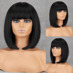 LISI HAIR Naiste mood &otilde;lgade pikkusega pruun sirge Bob parukas s&uuml;nteetilisest kiust naturaalsest v&auml;rvist igap&auml;evaseks kandmiseks Bob parukas