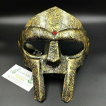 Antiikne Euroopa naelsterlingi kuldmustriga MF Doom mask terasest rooma gladiaatori kingitus