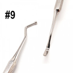 Hambaravi komposiitt&auml;itet&ouml;&ouml;riist Instrument t&auml;iteaine spaatl Amalgaam Plastikust t&auml;idispaatel Kahe otsaga roostevaba teras 1 piece NO.9