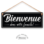 Les Tr&eacute;sors De Lily [R5063] &ndash; Metallist tahvel &bdquo;Tere tulemast meie perre! ' must - 40x15 cm must