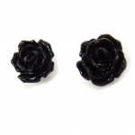 Les Tr&eacute;sors De Lily [R3325] - mustad 'Rosa Romantica' h&otilde;bedased k&otilde;rvar&otilde;ngad - 7 mm must