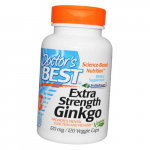 Ginkgo Biloba, Extra Strength Ginkgo 120, Doctor's Best 120 k&ouml;&ouml;giviljam&uuml;tsi (71327003) 120vcaps