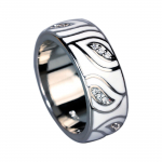 Klassikaline valge s&otilde;rmus Naiste ehted, valge leht, l&auml;ikiv CZ ehtes&otilde;rmuste komplekt, peen ehete k&auml;sitsi valmistatud emailiga j&otilde;ulukink 6